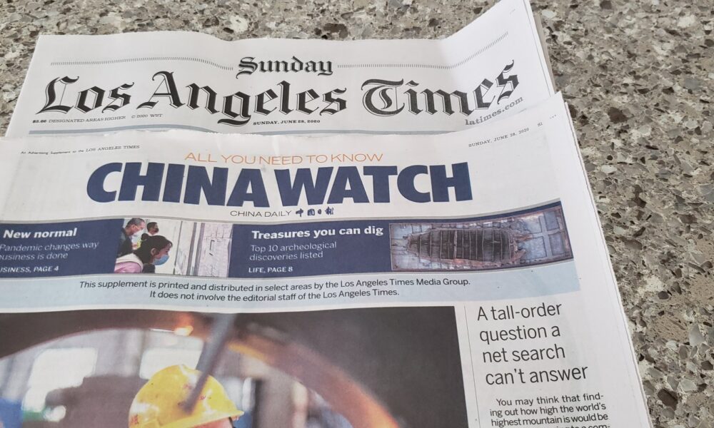 ALERT The Los Angeles Times Is Publishing Chines